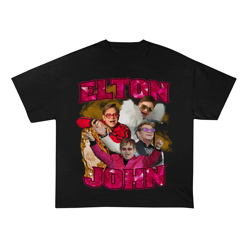 ELTON JOHN HEAVY WEIGHT COTTON TEE-9123