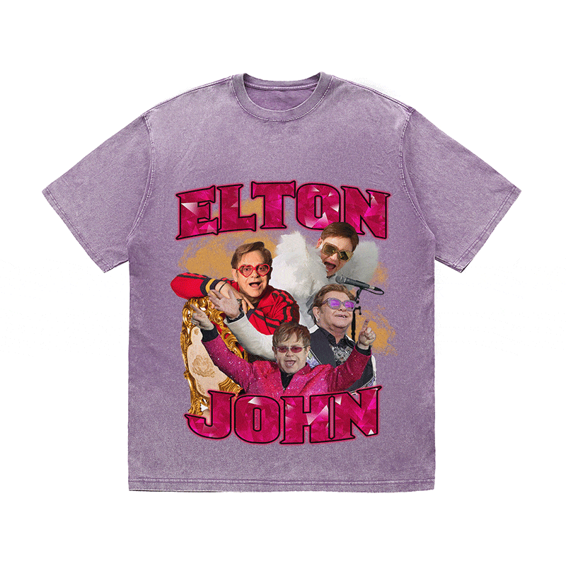 ELTON JOHN HEAVY WEIGHT COTTON TEE-9123