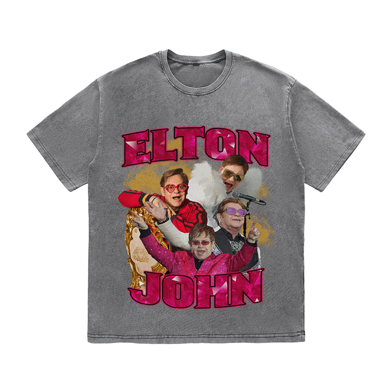 ELTON JOHN HEAVY WEIGHT COTTON TEE-9123