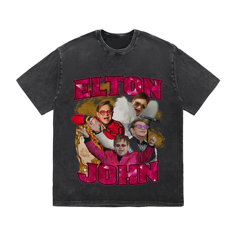 ELTON JOHN HEAVY WEIGHT COTTON TEE-9123