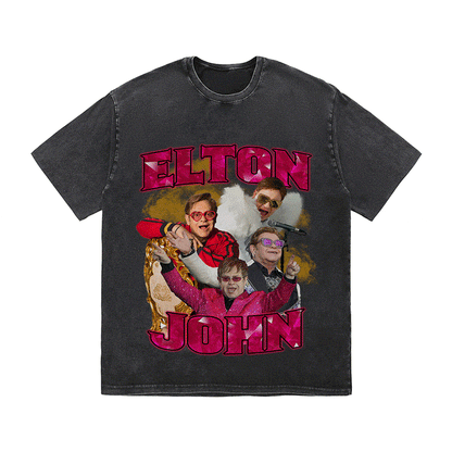 ELTON JOHN HEAVY WEIGHT COTTON TEE-9123