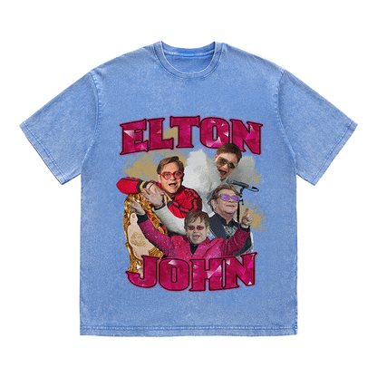 ELTON JOHN HEAVY WEIGHT COTTON TEE-9123