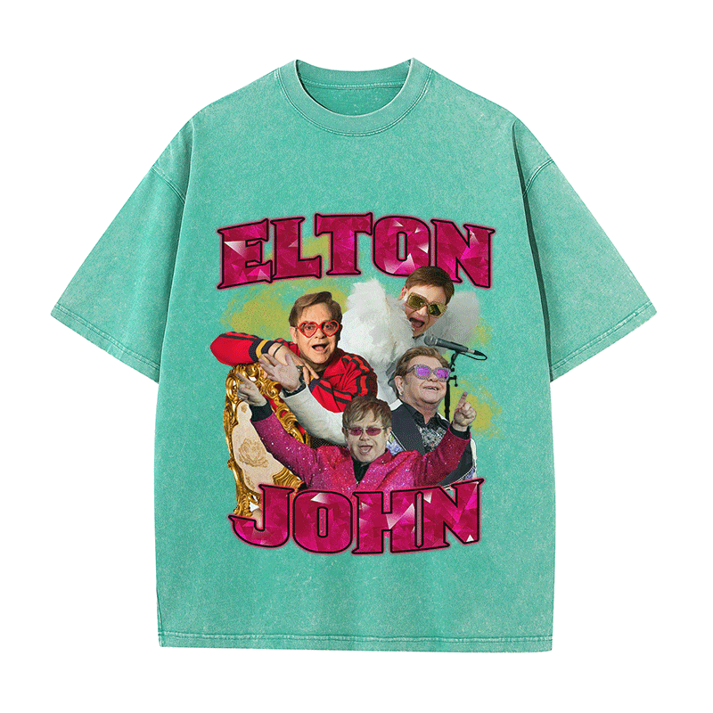 ELTON JOHN HEAVY WEIGHT COTTON TEE-9123
