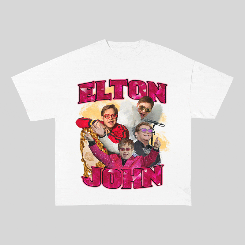 ELTON JOHN HEAVY WEIGHT COTTON TEE-9123
