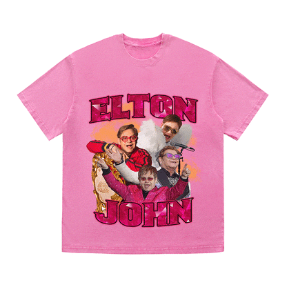 ELTON JOHN HEAVY WEIGHT COTTON TEE-9123