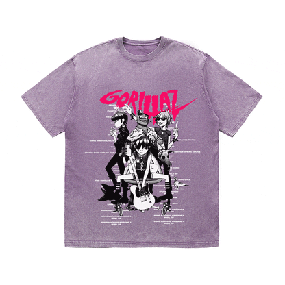 RDMCLOTHINGART tapestry hoodie GORILLAZ HEAVY WEIGHT COTTON TEE-8932