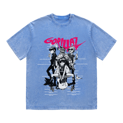 RDMCLOTHINGART tapestry hoodie GORILLAZ HEAVY WEIGHT COTTON TEE-8932