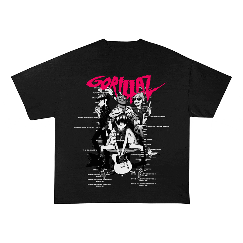 RDMCLOTHINGART tapestry hoodie GORILLAZ HEAVY WEIGHT COTTON TEE-8932