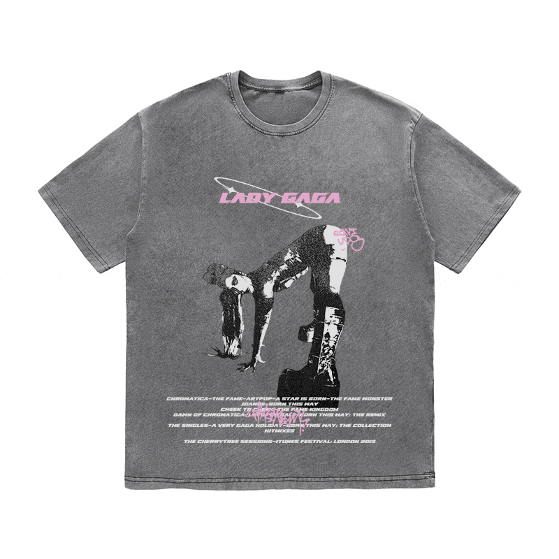 LADY GAGA HEAVY WEIGHT COTTON TEE-8936