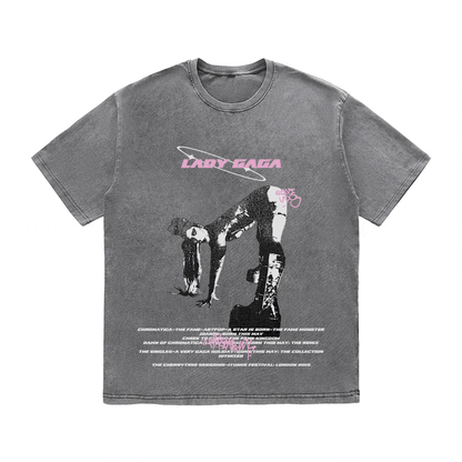 LADY GAGA HEAVY WEIGHT COTTON TEE-8936