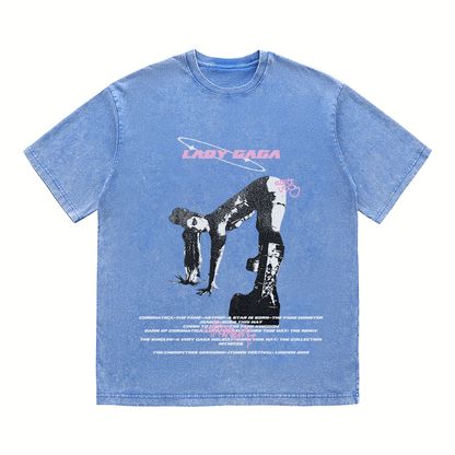 LADY GAGA HEAVY WEIGHT COTTON TEE-8936