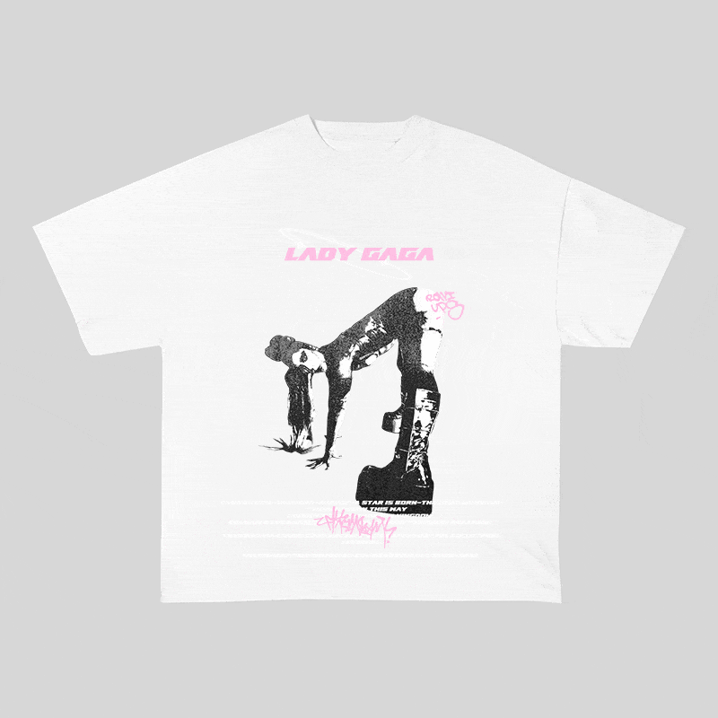 LADY GAGA HEAVY WEIGHT COTTON TEE-8936