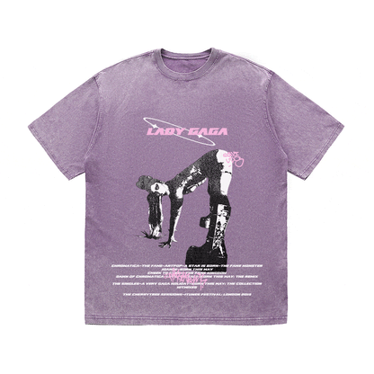 LADY GAGA HEAVY WEIGHT COTTON TEE-8936