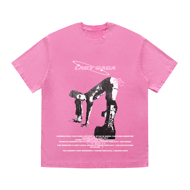 LADY GAGA HEAVY WEIGHT COTTON TEE-8936