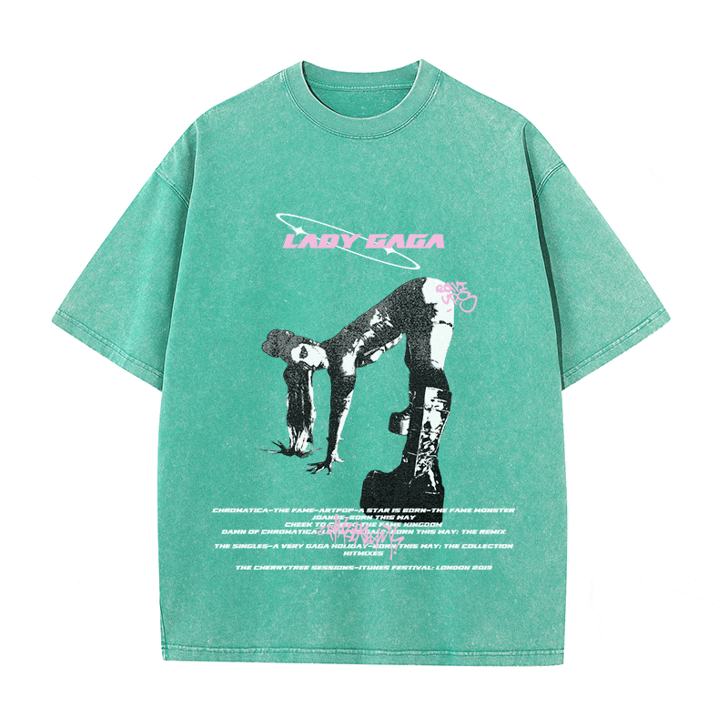 LADY GAGA HEAVY WEIGHT COTTON TEE-8936