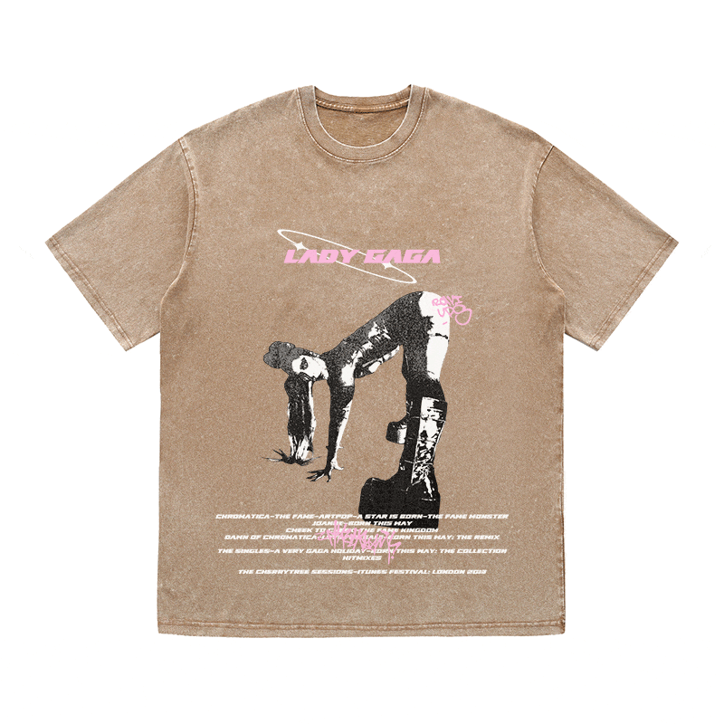 LADY GAGA HEAVY WEIGHT COTTON TEE-8936