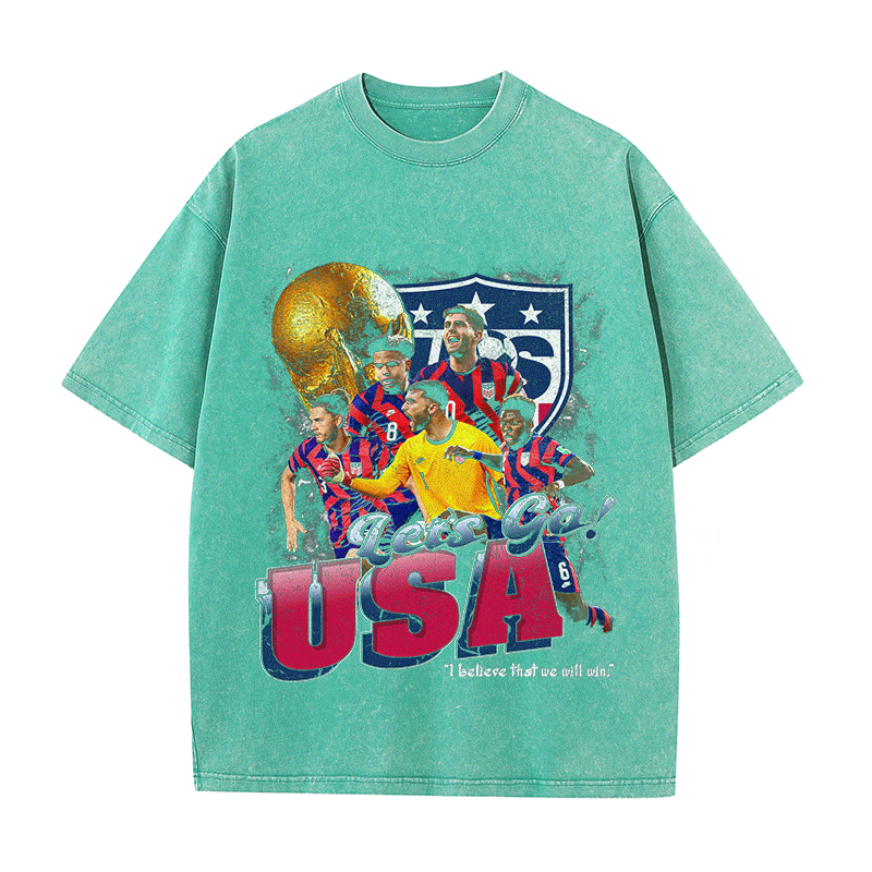 LET'S GO USA HEAVY WEIGHT COTTON TEE-8965