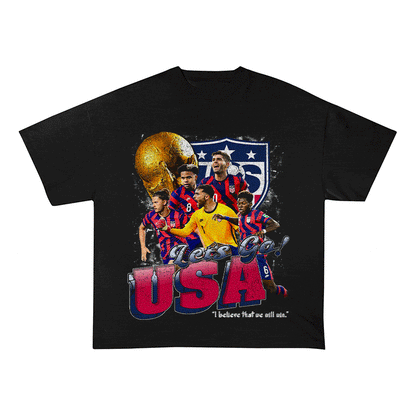 LET'S GO USA HEAVY WEIGHT COTTON TEE-8965