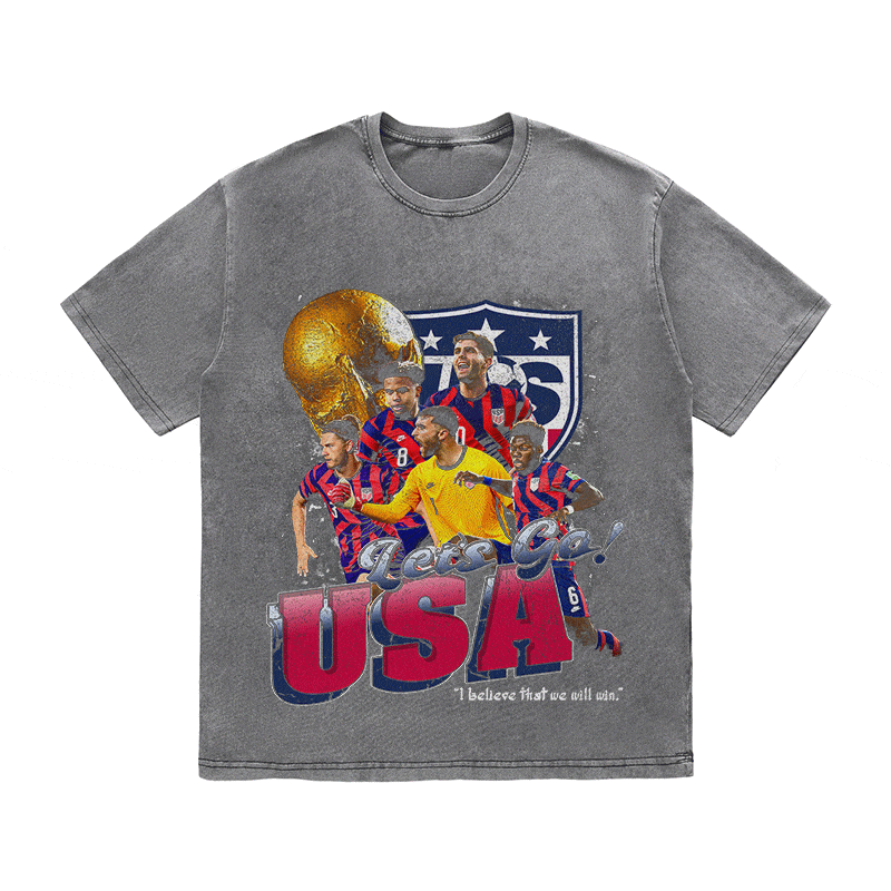 LET'S GO USA HEAVY WEIGHT COTTON TEE-8965