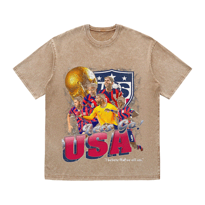 LET'S GO USA HEAVY WEIGHT COTTON TEE-8965