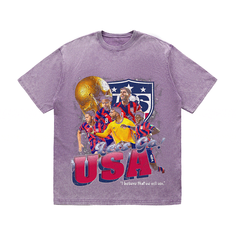 LET'S GO USA HEAVY WEIGHT COTTON TEE-8965
