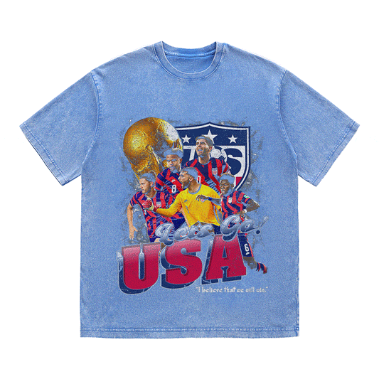 LET'S GO USA HEAVY WEIGHT COTTON TEE-8965
