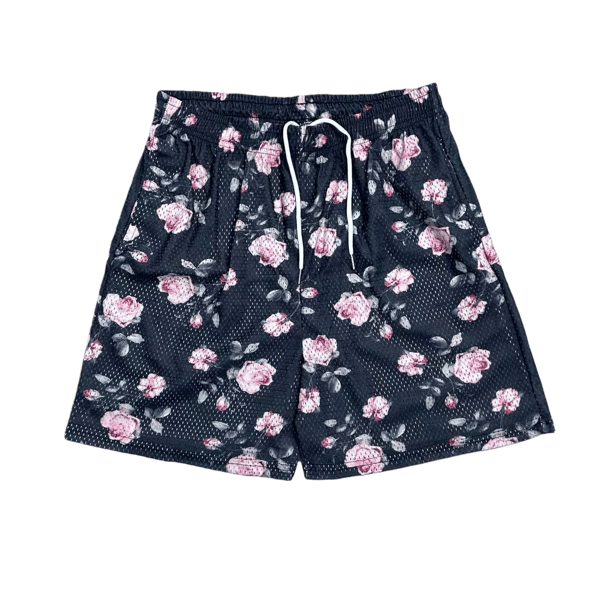 PINK ROSE MESH SHORTS-8799