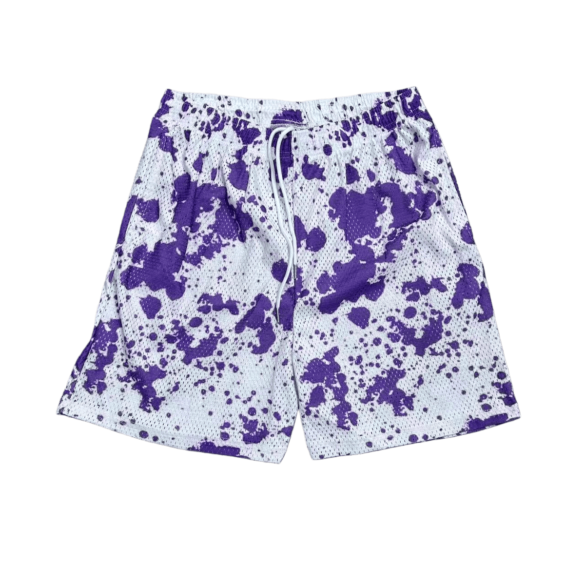 PURPLE PAINT MESH SHORTS-8802