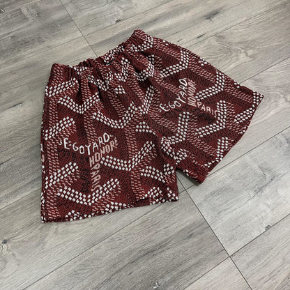 RED GY TAPESTRY SHORTS