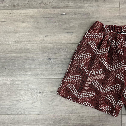 RED GY TAPESTRY SHORTS