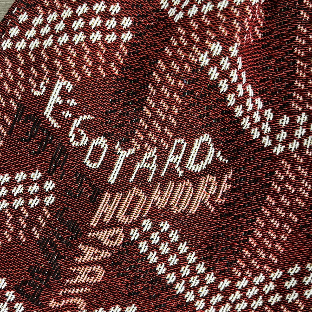 RED GY TAPESTRY SHORTS