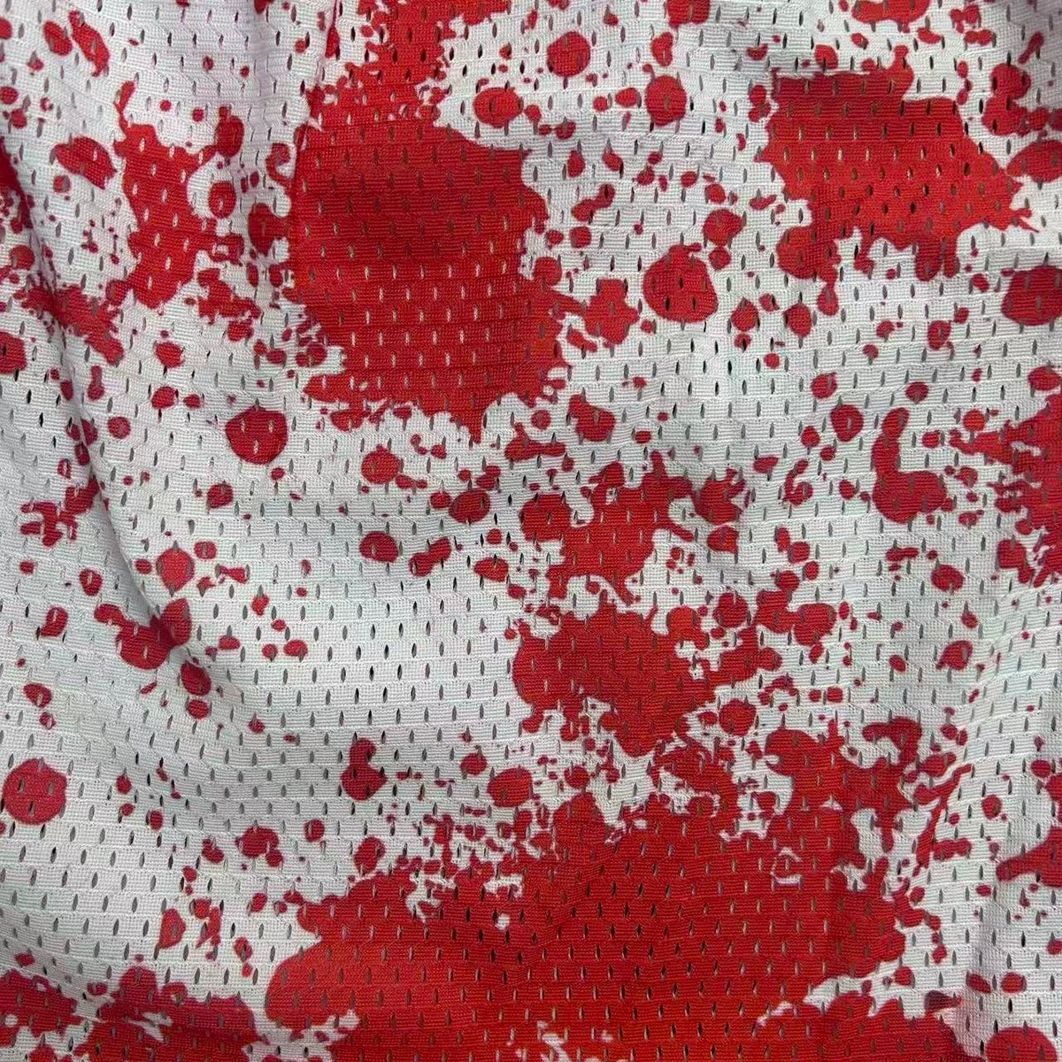 RED PAINT MESH SHORTS-8803