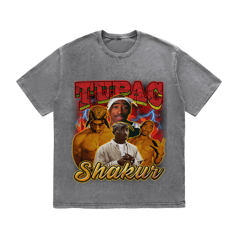 TUPAC SHAKUR HEAVY WEIGHT COTTON TEE-9141