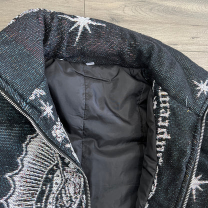 VIGENCITA BLACK TAPESTRY COAT