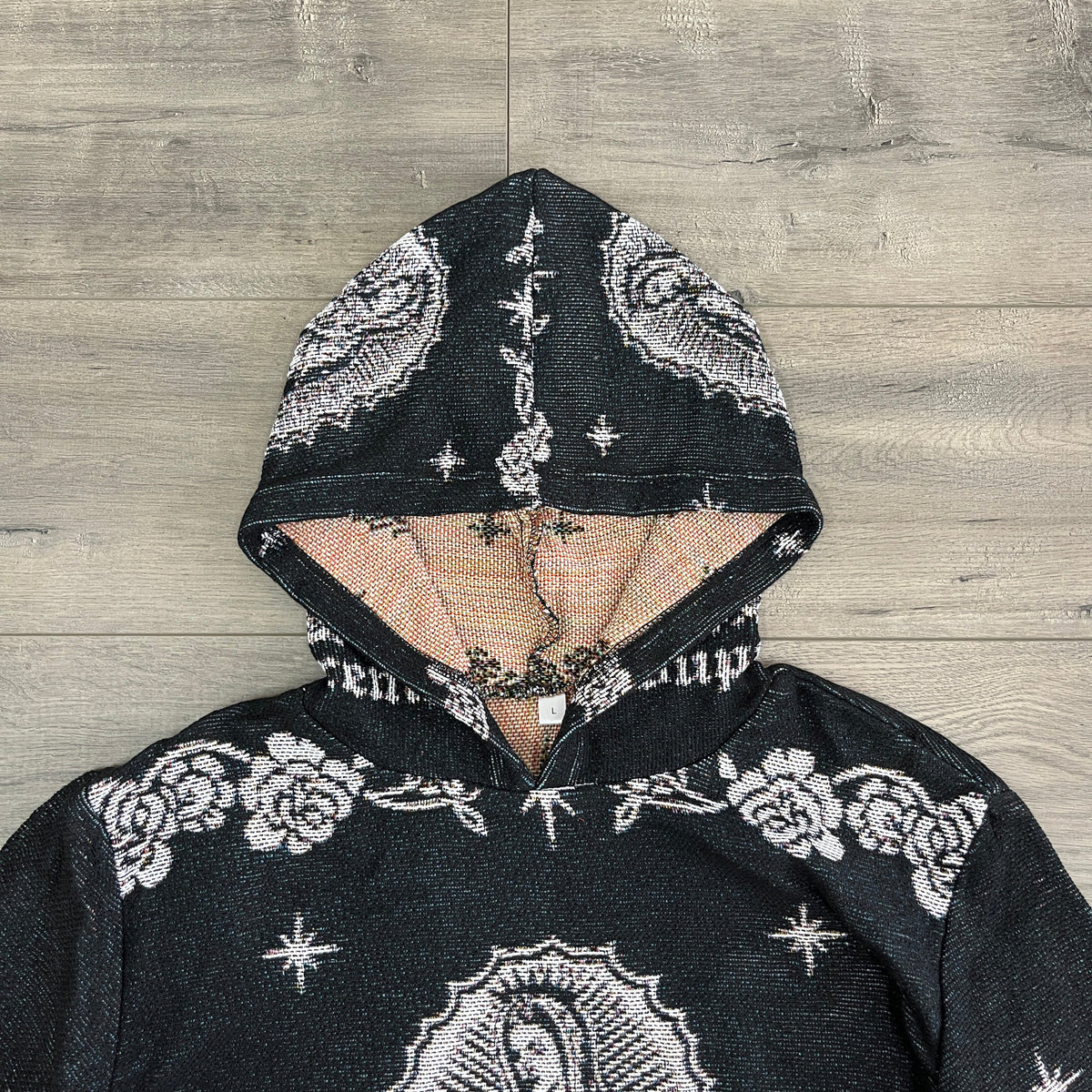 VIGENCITA BLACK TAPESTRY HOODIE