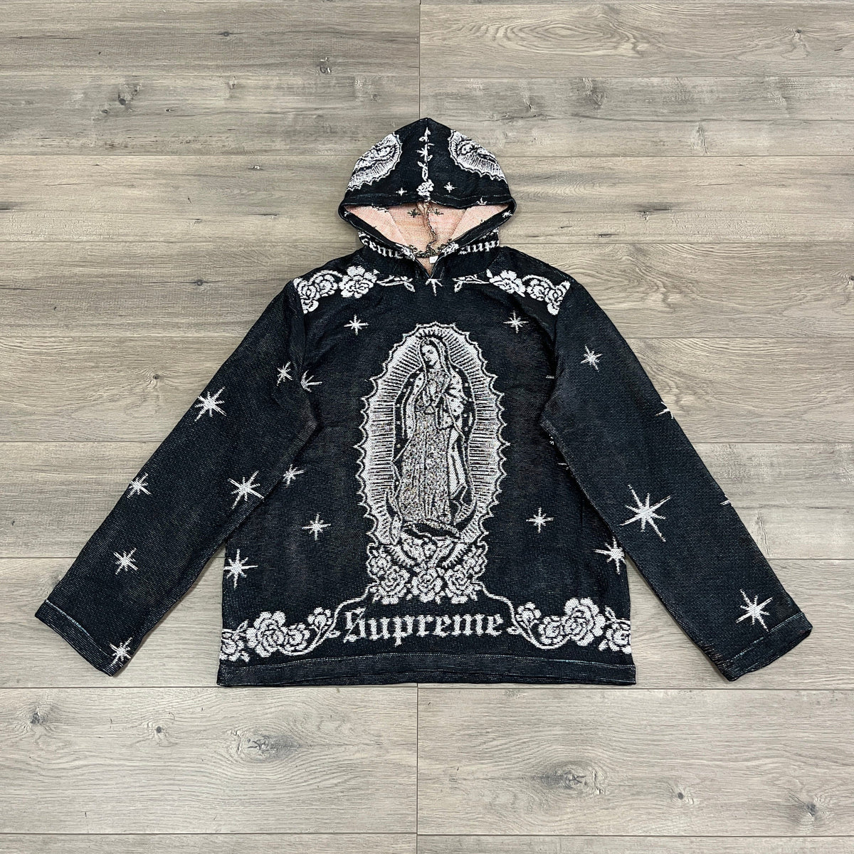 VIGENCITA BLACK TAPESTRY HOODIE