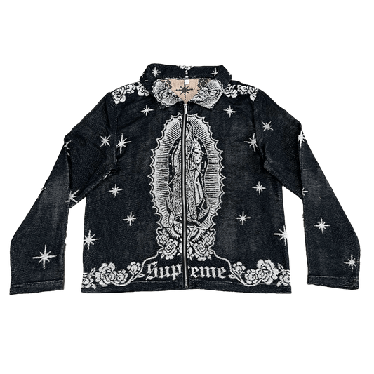 VIRGENCITA BLACK TAPESTRY JACKET