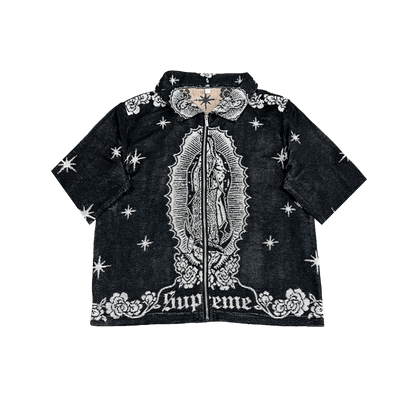 VIRGENCITA BLACK TAPESTRY TEE
