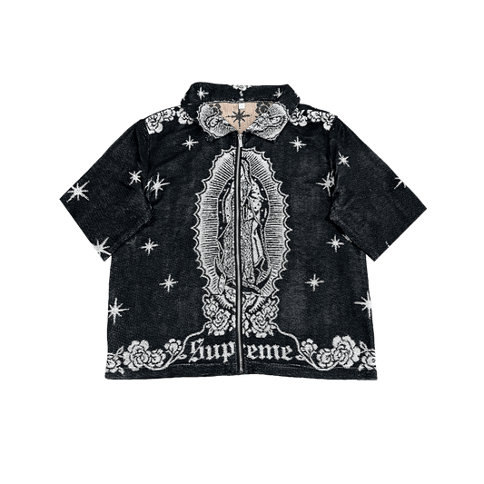 VIRGENCITA BLACK TAPESTRY TEE